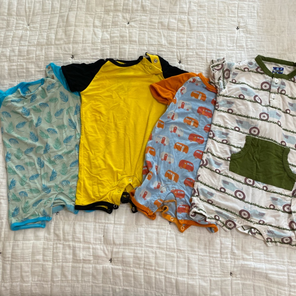 Kickee Pants Boy Shorts Romper Lot